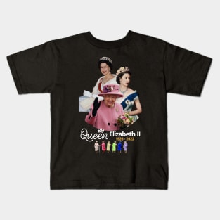 queen elizabeth vintage 1926-2022 Kids T-Shirt